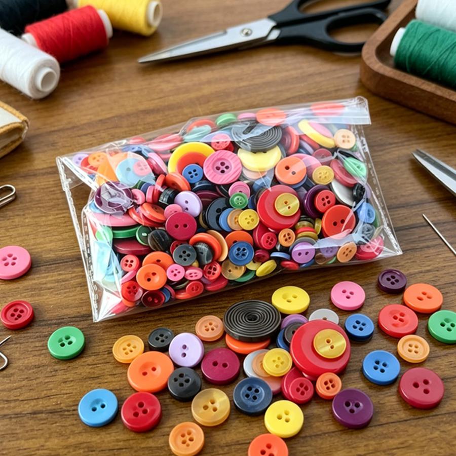 202 Stück Plastik-Rundknöpfe, gemischte Größen, für Bastelprojekte, Nähen, Stricken, Schneider, täglichen Gebrauch, Haushalts-Nähzubehör XJM