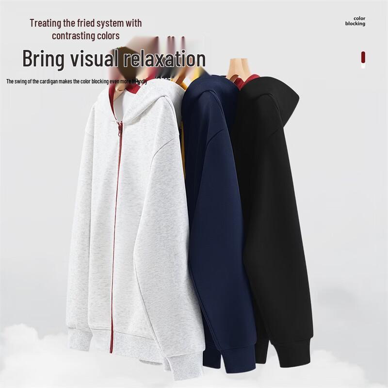 VANCL Color-Blocked Hooded Zip-Up Sweatshirt Jacket
