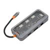 Type C Hub PD Charging USB 3.0 2.0 RJ45 Network Transparent Shell Multiport Docking Station for
