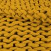 Les Trésors De Lily [R1075] - Acrylic Blanket 'Chunky Knit' Mustard Ocher (knitting) - 150x120 Cm