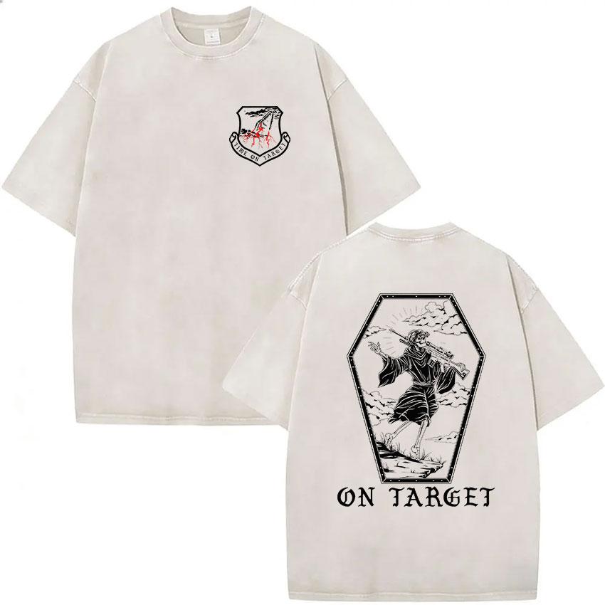 Vintage Washed Forward Observations Group Death Skeleton T Shirt Men s Gothic Fashion Cotton Oversized T-shirt Gothic Streetwear S разноцветный