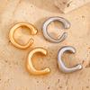 Fashion Metal C-Shaped Chunky Ear Clip Earrings for Women Men Simple Gold Color Non-Piercing Ear Cuff Earrings Jewelry Gifts