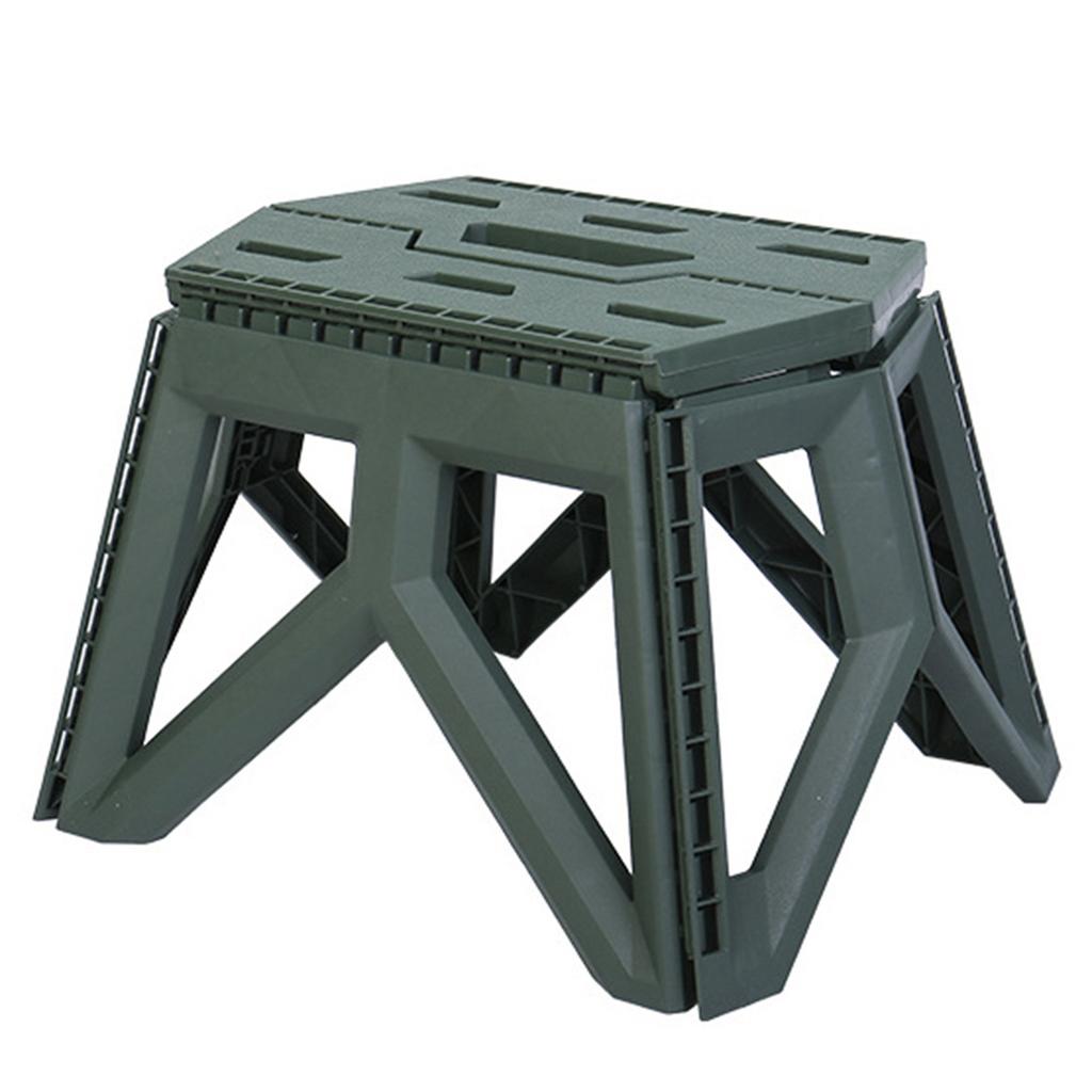 Folding Step Stool Plastic Lightweight Portable Small Kids Step Stool for Outdoor Camping Fishing Picnic Green
