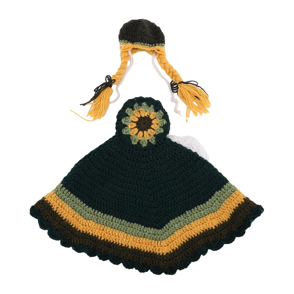 Fall Porch Goose Outfits Hand Woven Goose Costume For Outdoor Lawn Garden Courtyard Yellow Green