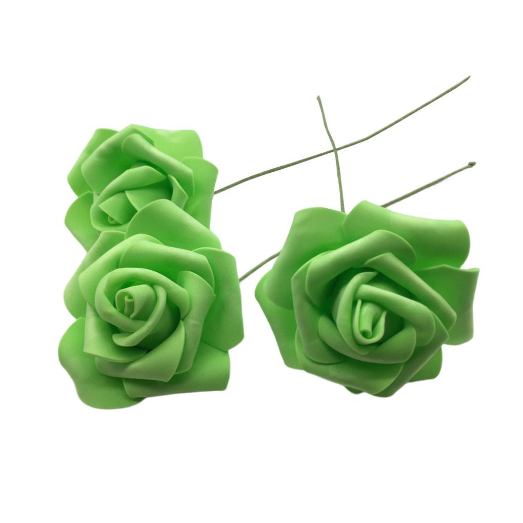 

50 шт. Портативные реалистичные искусственные цветы для дома, офиса, отеля, для помещений, улицы, свадьбы, многоразовые имитационные розы темно-зеленого