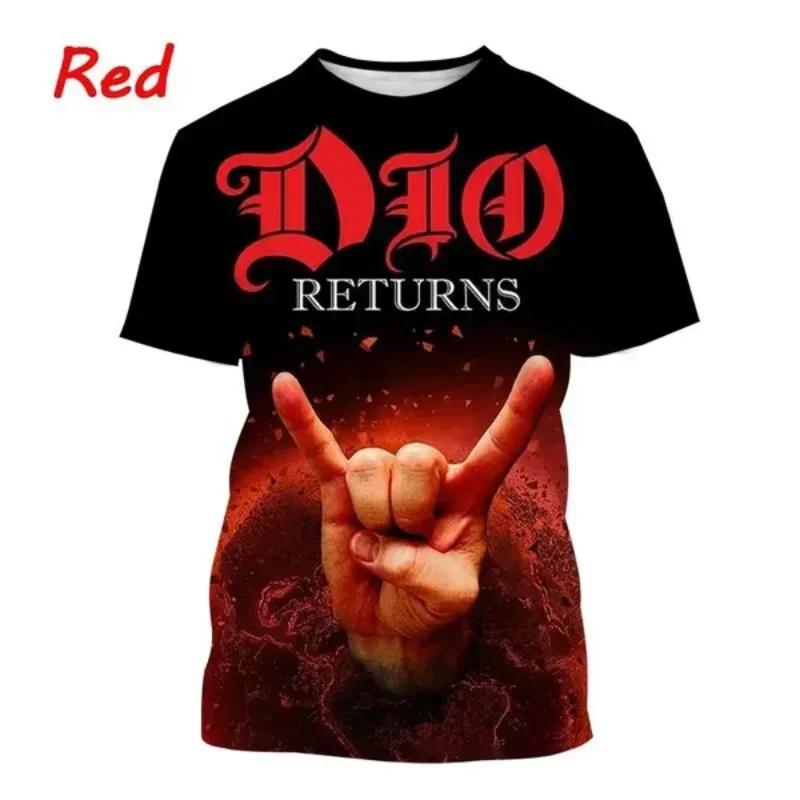 Móda Pánské Oblečení Nové Dio Band 3D Potisk Tričko Personalizovaný Hip-hop Rock Styl Harajuku Street Unisex Oversized Tričko Topy
