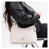 COACH Laurel 31 Logo Logo Zipper Closure Pebbled Leather Crossbody Shoulder Bag Large Women's Gold Chalk