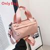 Urban Minimalist Nylon Tote Bag With Top Zipper And Inner Pouch For Womens Casual Outfits