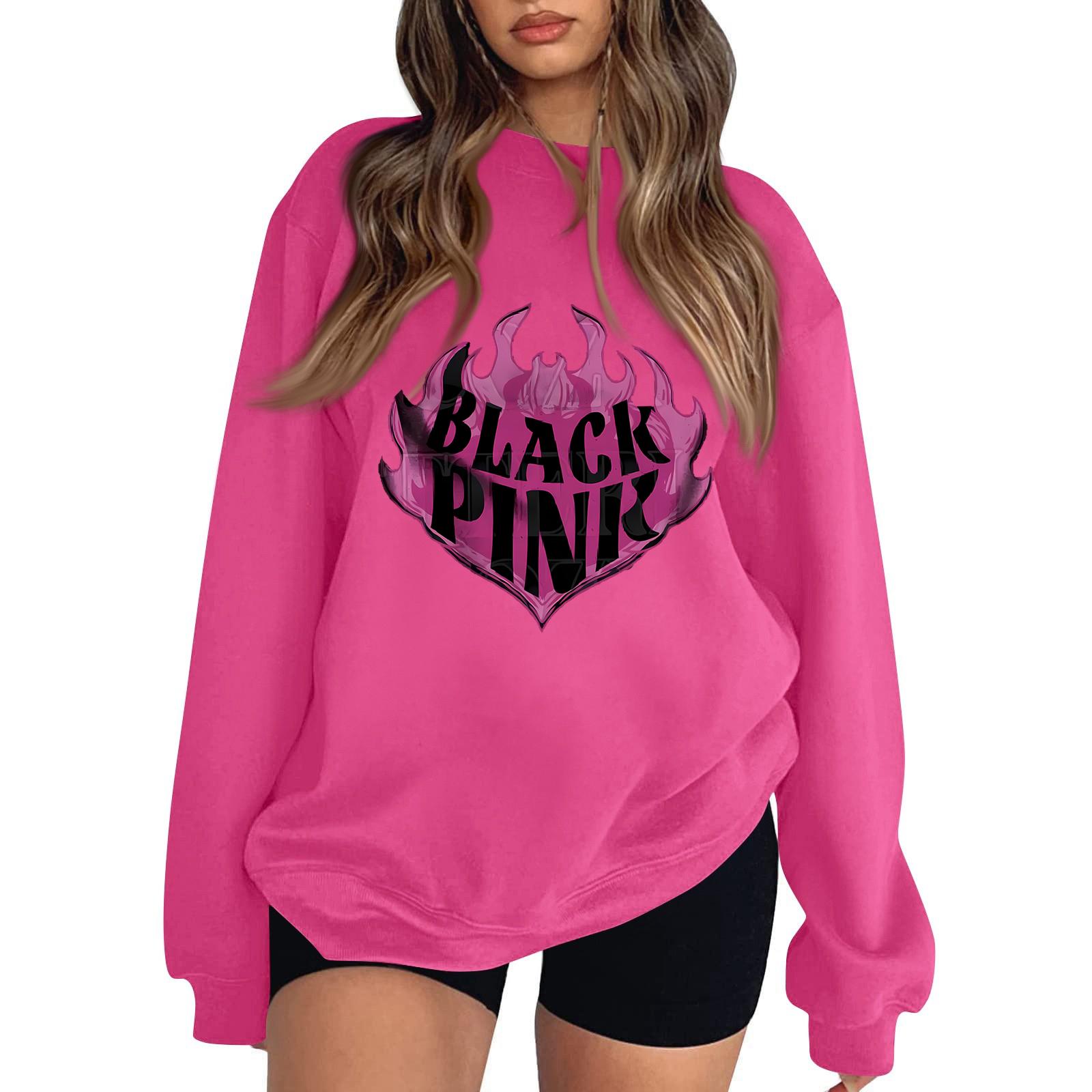 

Женский модный и повседневный свитшот с длинным рукавом, круглым вырезом и принтом XXL