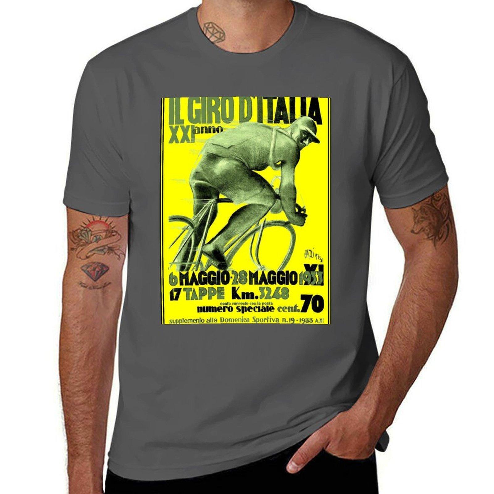 

GIRO D ITALIA : Vintage 1933 Bike Racing Advertising Print T-Shirt man t shirt graphic man tshirt T-Shirt 4XL