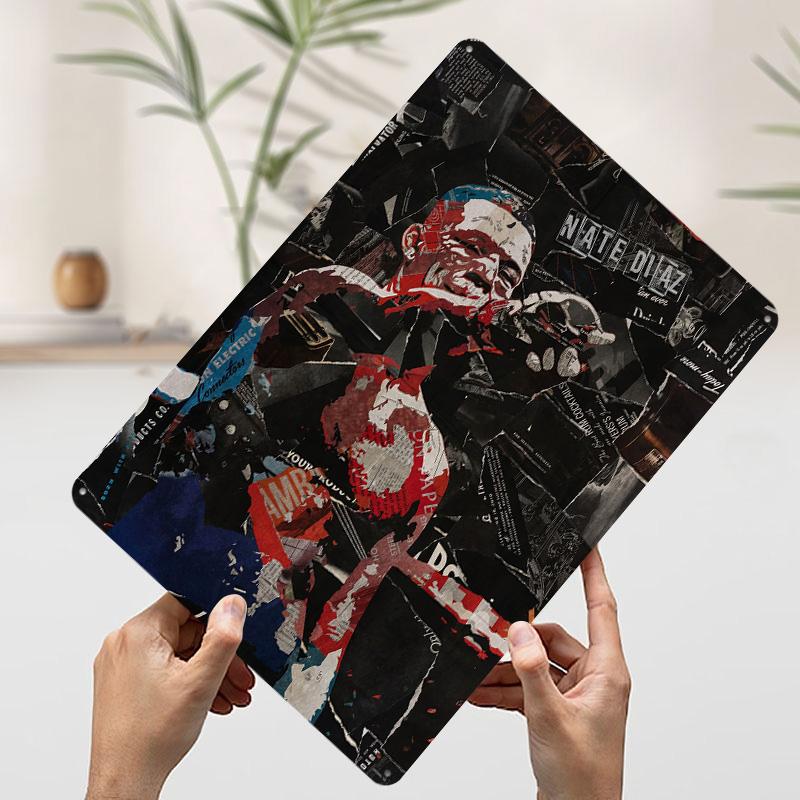 Collage Nate Diaz Poster Customized Wall Art Vintage Metal Signs Retro Tin Plaque for Man Cave Decoration Home Decor Items House