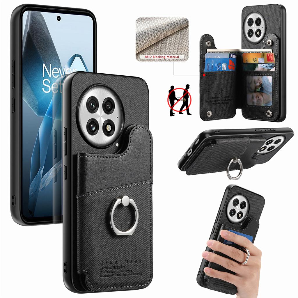 For OnePlus 13 Case with Card Holder Kickstand Leather+TPU+PC Phone Cover