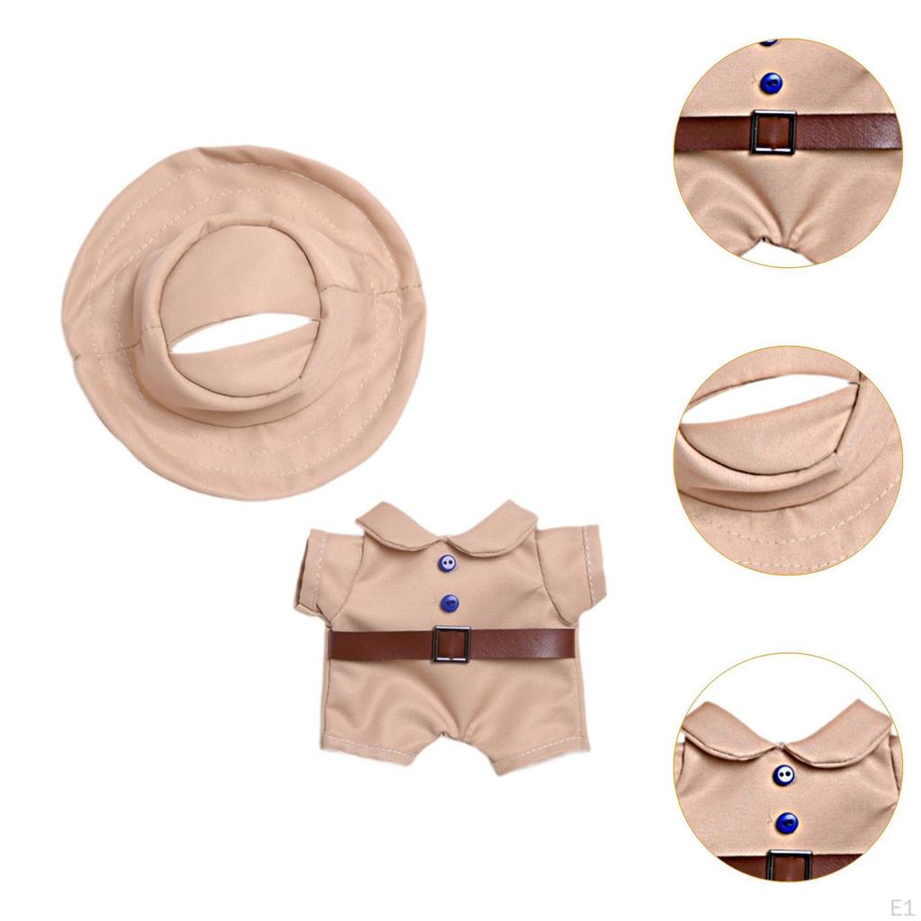 Doll Outfit 17cm Costumes Dress up Accessories Comfortable Photo Props Fashion Khaki Jumpsuit