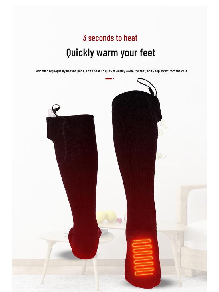 USB Ładowane Skarpety Narciarskie z Ogrzewaniem na Całą Stopę