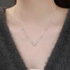 S999 Pure Silver Small Fresh Hollow Butterfly Necklace Sweet Literary Hundred Pagoda Temperament Sweet Collarbone Chain