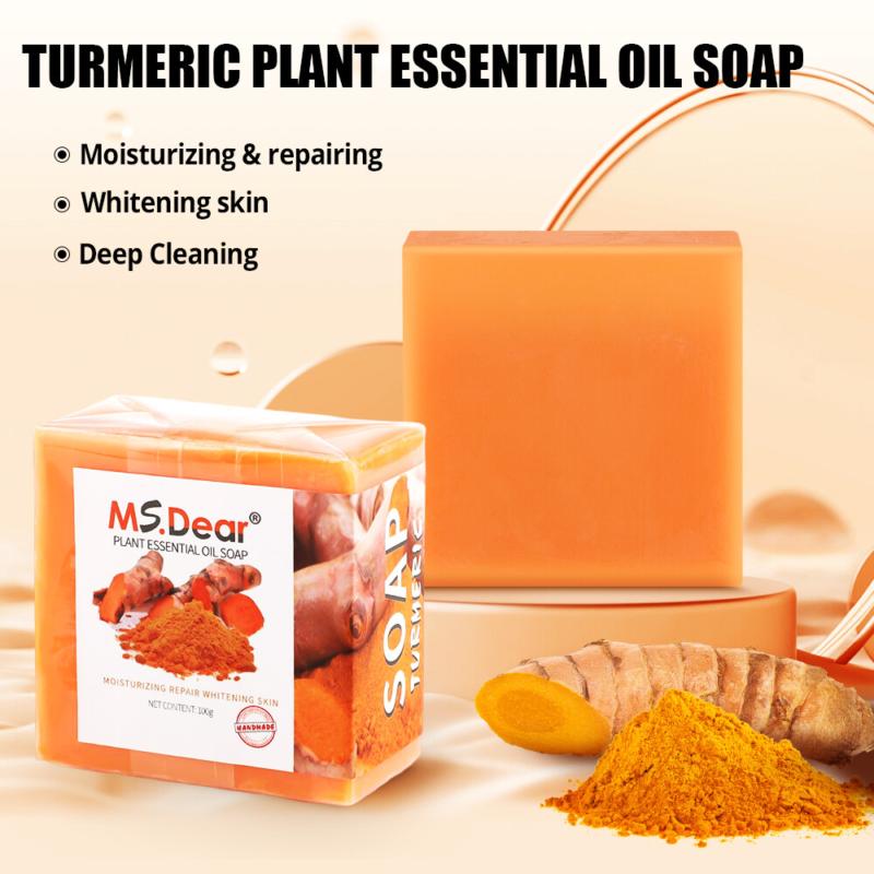 2× Turmeric Soap Skin Whitening Dark Spots Lightening Acne Brightening Turmeric