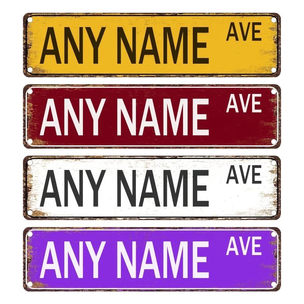 Personalized Retro Street Sign 15.75x3.94in Custom Metal Foil Wall Decor