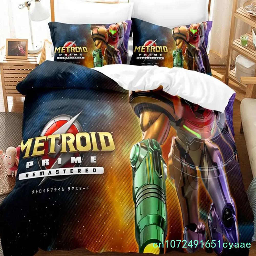 Set Biancheria da Letto Metroid Prime Corruption per Bambini e Bambine, Matrimoniale, Singolo, Federa, Lenzuolo, Letto, Bambini, Adulti, Moda, Tessile per la Casa