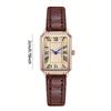 Retro Watches Classic Casual Quartz Dial Leather Strap Band Rectangle Clock Fashionable Wrist Watches for Women