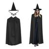 Women Witch Hat with Witch Cloak Lace Eye Mask Women Witch Cosplay Accessory Adult Halloween Costume for Masquerade