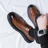 Platform men's carved leather shoes British style big head niche casual shoes popular tooling leather shoes men 4755-R