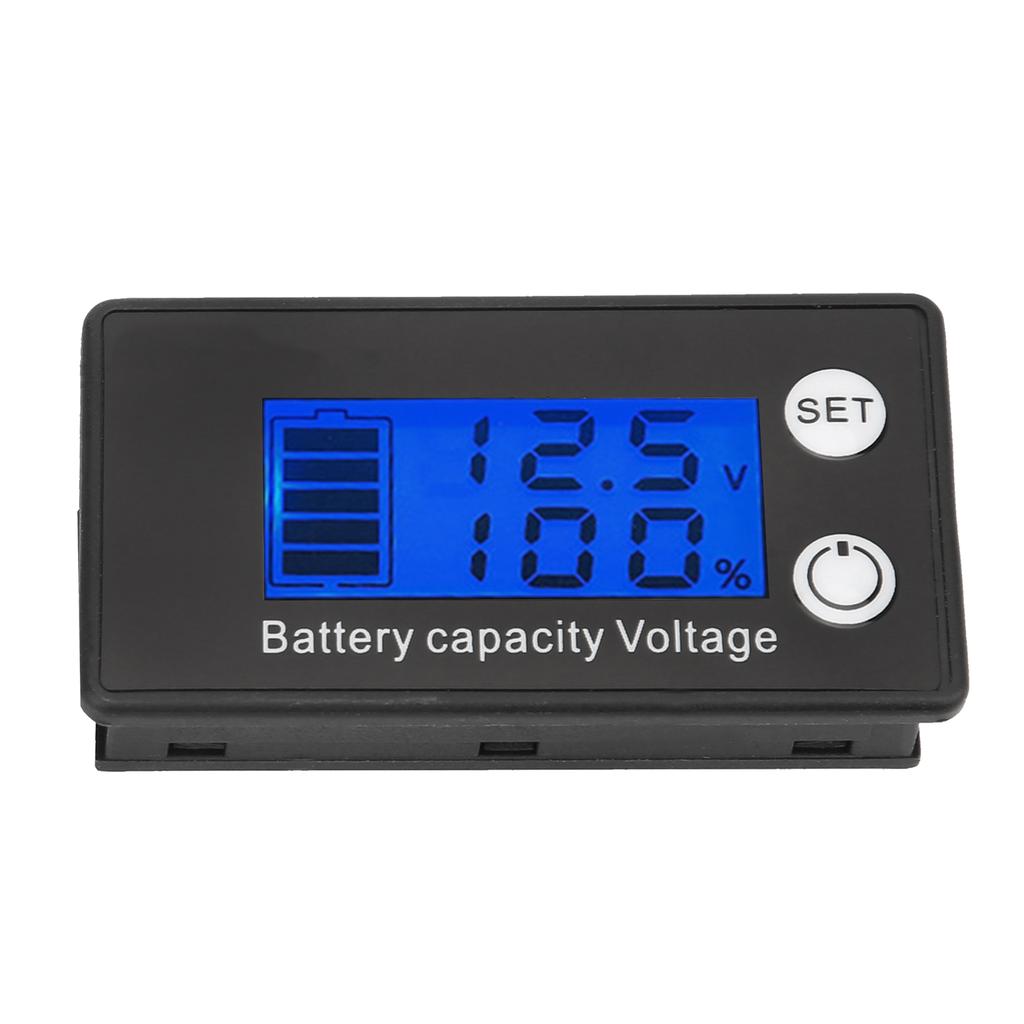LCD Battery Meter 2Wire Percentage Battery Voltage Meter for Lithium  Acid Battery 768V(Blue Digital Backlight )