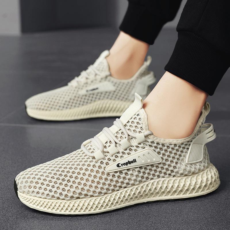 Hollow men's shoes summer casual trend single shoes men's breathable sports shoes men's mesh shoes student