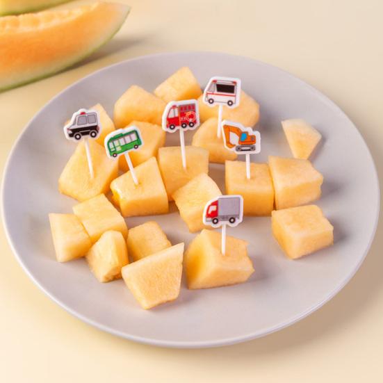 6ks Fruit Fork Cartoon Bez BPA Opakovaně použitelné Protiskluzové Snadno se čistí Víceúčelové plastové auto Koala