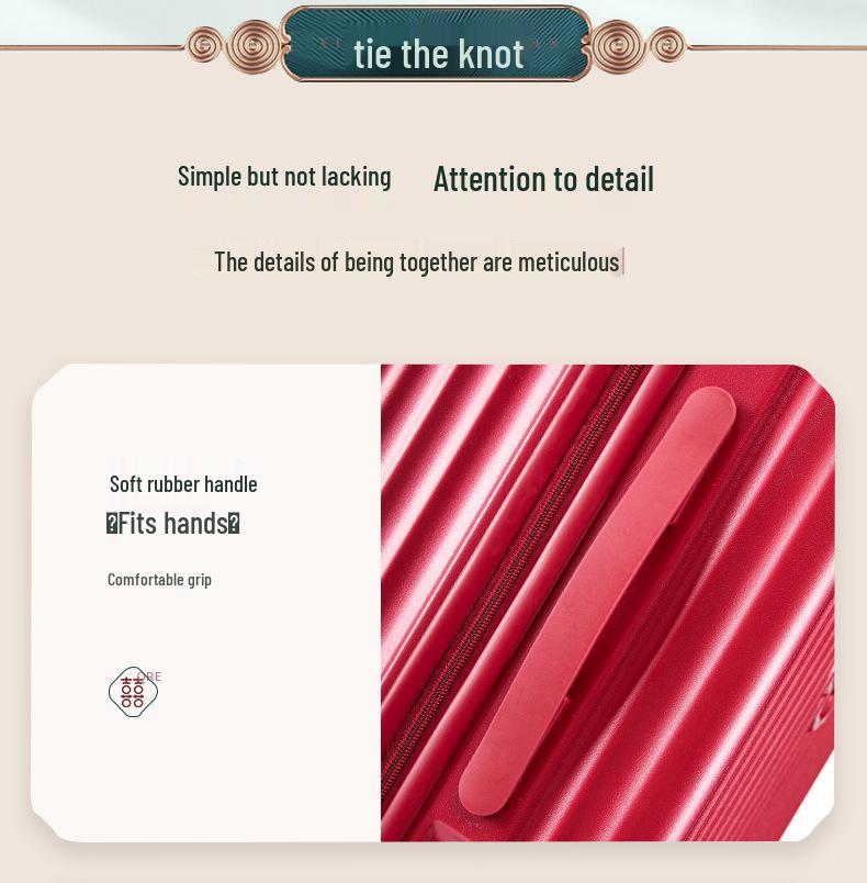 Red Wedding Dowry Suitcase: New Trolley Case for Brides & Grooms, with Password Lock and Leather Finish.