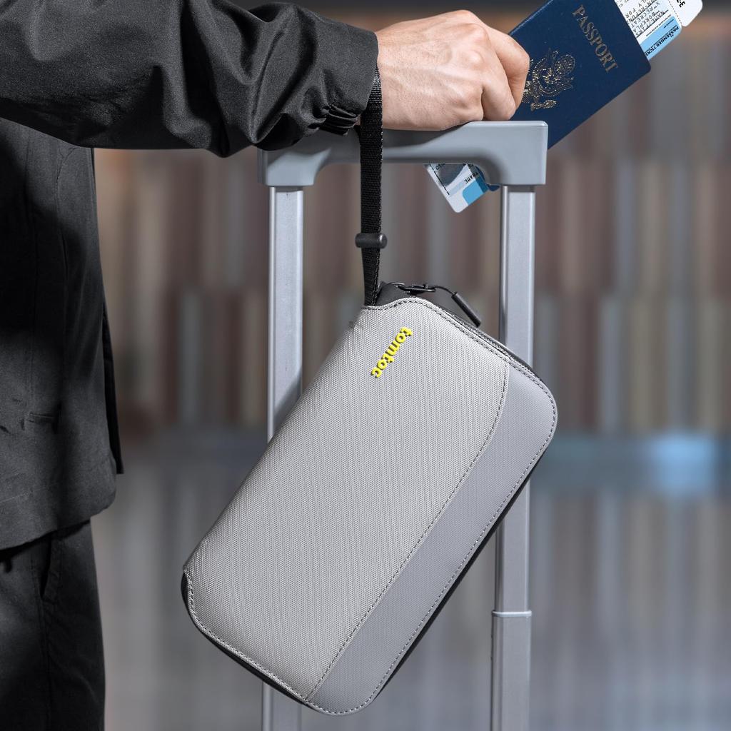 Passport Passport Holds 4 Large Card Perfect for Overseas Business Trips and Family Gray [tomtoc] Case, Anti-Skimming, Cover, Passports, Capacity,