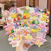 14pcs/set Girls Sweet Hair Clip Rainbow Fruit Lovely Hair Accessories Headwear Hairpins Cute Baby Cartoon Hair Bands  Headdress Barrettes