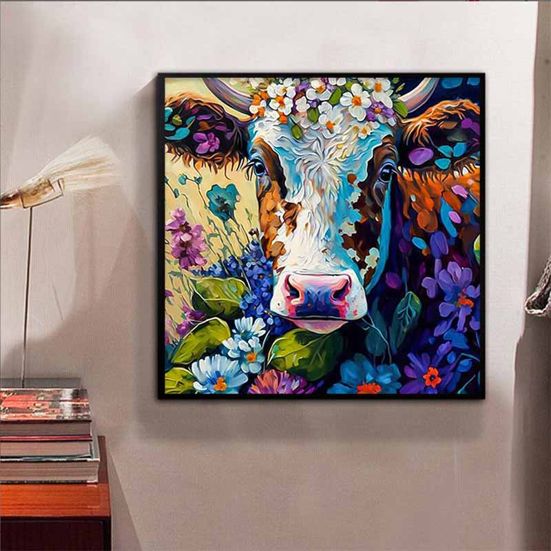 New Arrival 5D DIY Full Circle Diamond Painting "Painted Cow" Embroidery Cross Stitch Home Decor Gift