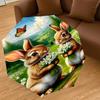 1PC Bunnies Flowers Umbrella-8-Rib Reinforced, Automatic Open, Lightweight & Durable, Fashion Accessory for Outdoor, J0329