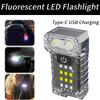 LED Rotatable Portable Work Light USB Charging Pocket Emergency Lantern 400LM Powerful Small Torch for Camping Fishing Walking