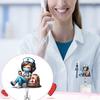 Nurse Theme Retractable ID Badge Reel Pin Durable Acrylic For RN LPN Doctor Office Name Tag Holder