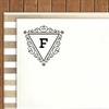 Printtoo R-40 Self Inking Rubber Stamp Swirl Border Triangle F Alphabet Monogram Initial Office