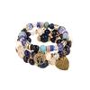 Bohemian Multi-Layer Beaded Bracelets with Tree of Life & Heart Pendants