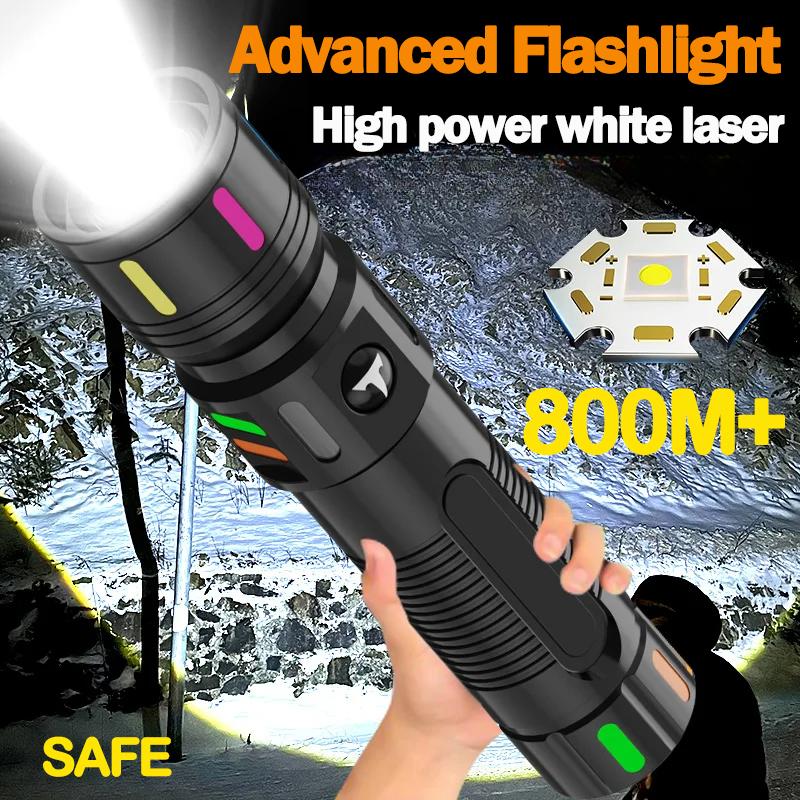 8000LM Zoomable Flashlight,Type-C Rechargeable,3 Modes, Adjustable Focus,Portable Torch for Camping Cycling Emergency,rechargeable