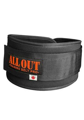 ALL OUT POWER GRIP PRO Training Belt, Power Belt, Lifting Belt, All Out Strength Training, Unisex, Waist Support (Small, Black)