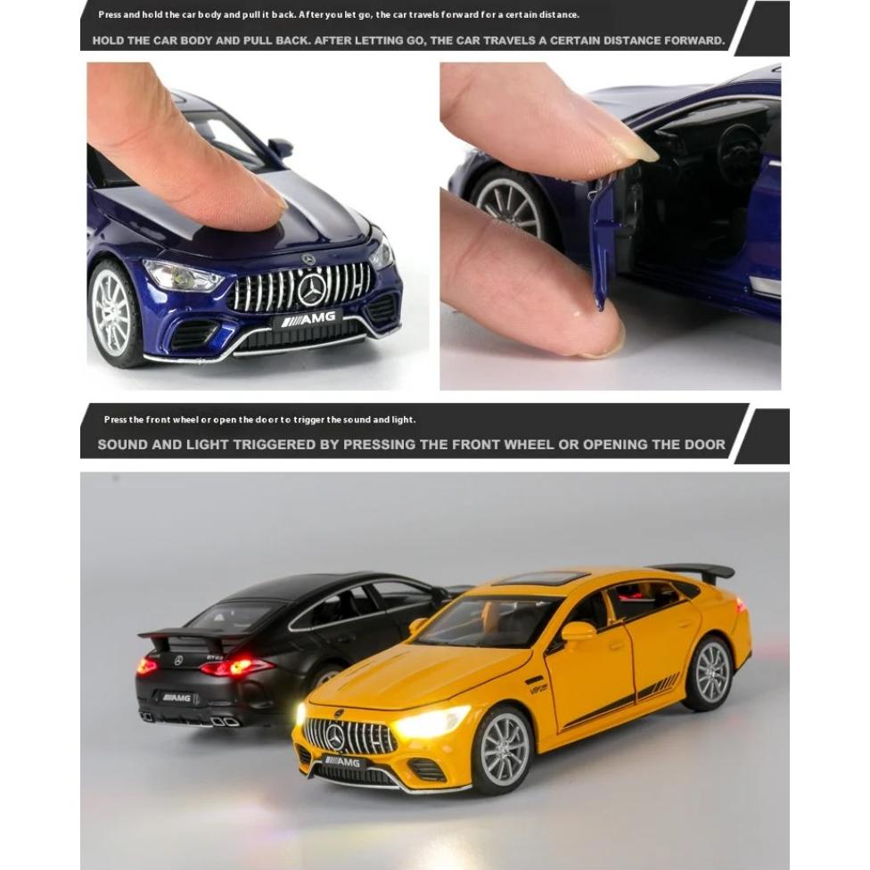 Maßstab 1/32 Benz AMG GT63 Sportwagen Legierung Diecast Automodell Sound Licht Rückzug Spielzeug Ornamente Geschenk für Kinder Sammeln