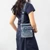 Large Capacity Canvas Crossbody Bag Zipper Closure Messenger Bag Denim Shoulder Bag  Office Use