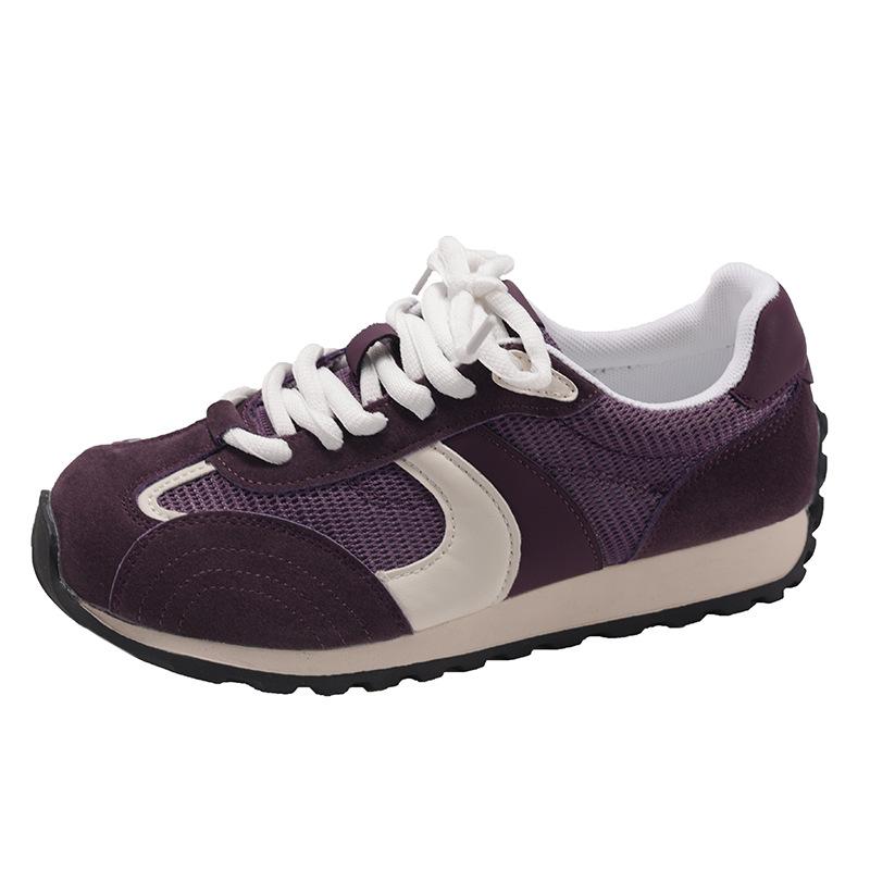 Retro contrasting color splicing platform German training shoes women's 2025 new mesh breathable foot small casual sports Forrest Gump shoes