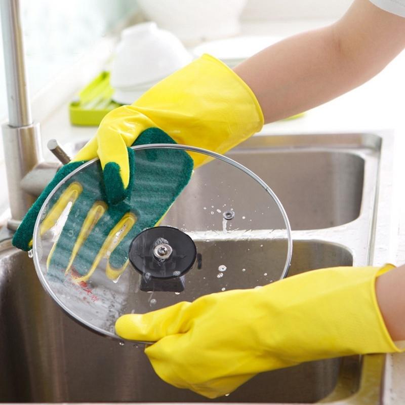 New 1 Pair Creative Home Washing Cleaning Gloves Garden Kitchen Dish Sponge Fingers Rubber Household Clea