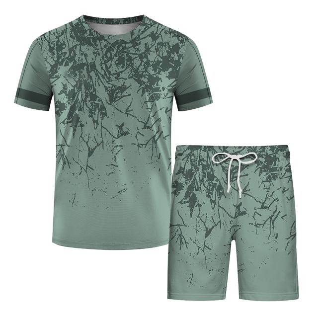 

Тренировочная одежда Топы и шорты 2 предмета для мужчин Спортивный костюм для велоспорта на открытом воздухе Мужской повседневный спортивный костюм с круглым вырезом и короткими рукавами Комплекты одежды 6XL