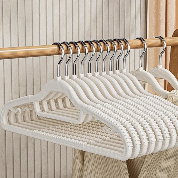 10/20pcs Heavy-Duty Non-Slip Hangers- Extra Thick Rotating Shoulder Design for Wet/Dry Clothes, Space-Saving Closet Organization