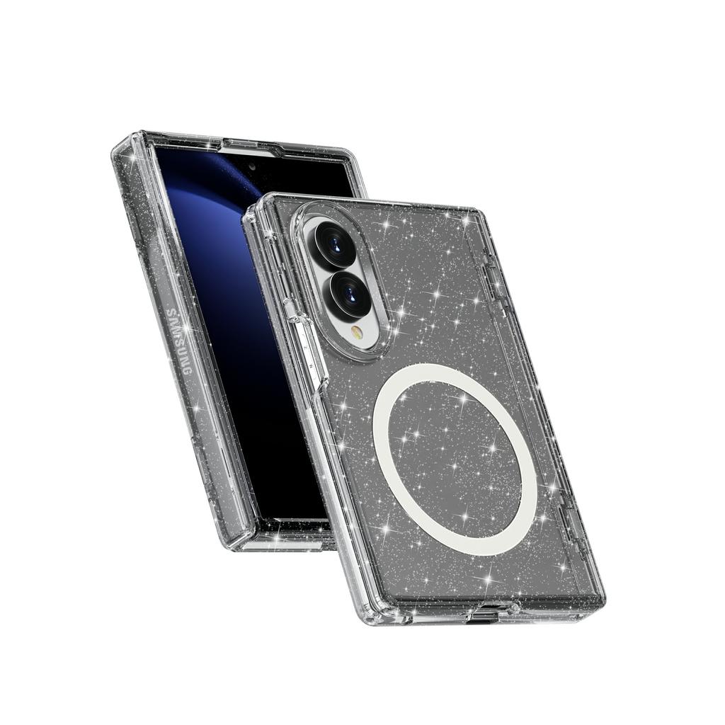 For Samsung Z Fold 8 Magsafe Case Luxury Transparent Glitter Acrylic Hinge Protection Cover for Samsung Galaxy Z Fold 8 Ultra