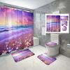 18 Colors 4Piece Marine Style Dolphin Waterproof Shower Curtain Set Anti-slip Mat Base Carpet Toilet Cover Pad Bathroom Kit