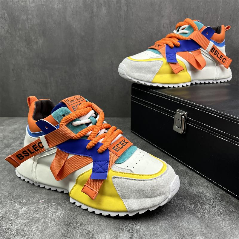 

Кроссовки повседневные мужские ретро кроссовки модные микрофибровые кожаные ткани дышащие высокие увеличенные плоские платформы кроссовки 38