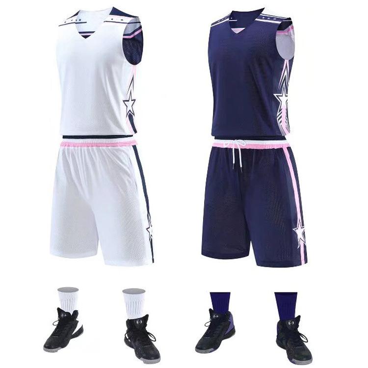 American Double-Sided Basketball Jersey Set Men'S Summer Student Sports Training Jersey Children'S Game Jersey Wear Jerseys On Both Sides
