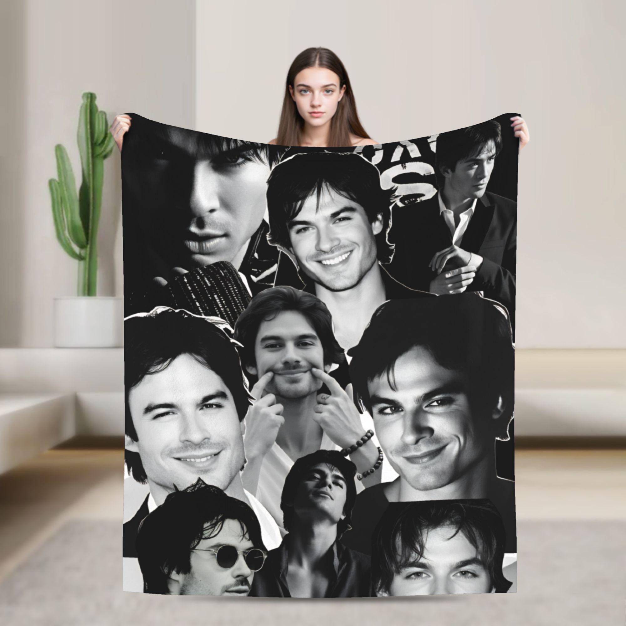 

Damon Salvatore Blanket Airplane Travel Flannel Bedding Throws For Outdoor Soft Customized Quality Bedspread Gift 75cmx90cm